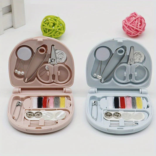 Ultra-Portable Compact Sewing Kit – Travel Essential with Mini Scissors, Threads, Buttons & Emergency Repair Tools (Random Color-Pack of 2 )