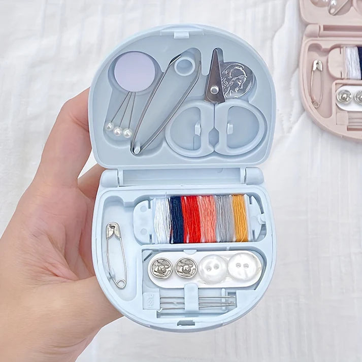 Ultra-Portable Compact Sewing Kit – Travel Essential with Mini Scissors, Threads, Buttons & Emergency Repair Tools (Random Color-Pack of 2 )